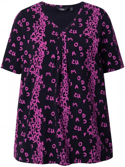 Ulla Popken Letter Print Short Sleeve Tee Magnolia Red - Trükitud/pildiga T-särgid naistele - 