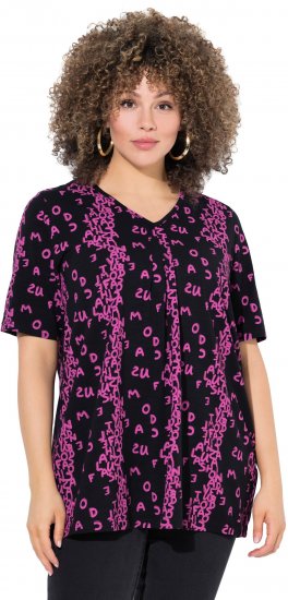 Ulla Popken Letter Print Short Sleeve Tee Magnolia Red - Trükitud/pildiga T-särgid naistele - 