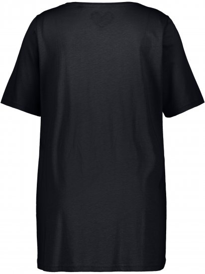 Ulla Popken Essential Front Pleat Tee Black - T-särgid - 