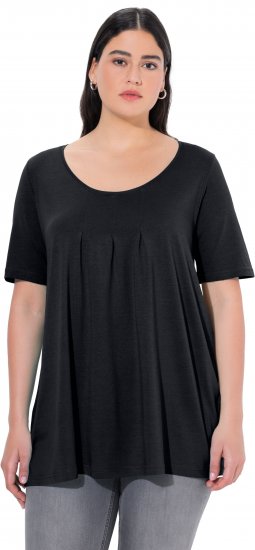 Ulla Popken Essential Front Pleat Tee Black - T-särgid - 