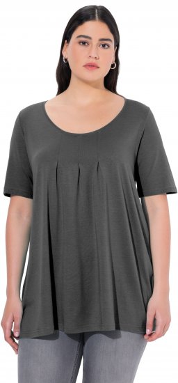 Ulla Popken Essential Front Pleat Tee Graphite Grey - T-särgid - 
