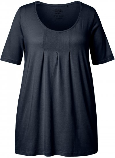 Ulla Popken Essential Front Pleat Tee Navy Blue - T-särgid - 