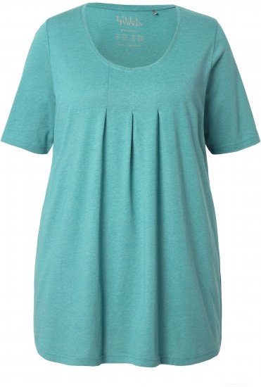 Ulla Popken Essential Front Pleat Tee Green - T-särgid - 