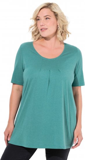 Ulla Popken Essential Front Pleat Tee Green - T-särgid - 