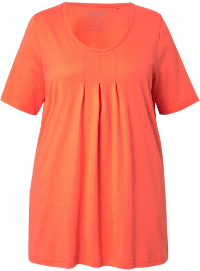 Ulla Popken Essential Front Pleat Tee Pink Coral - T-särgid - 