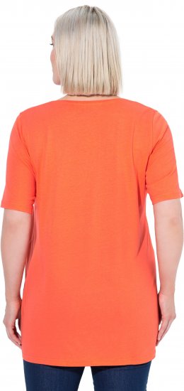 Ulla Popken Essential Front Pleat Tee Pink Coral - T-särgid - 