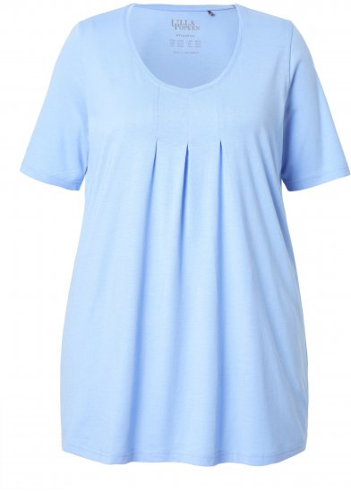 Ulla Popken Essential Front Pleat Tee Light Blue - T-särgid - 