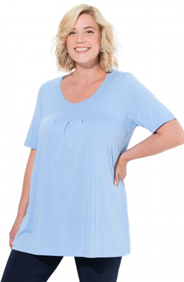 Ulla Popken Essential Front Pleat Tee Light Blue - T-särgid - 