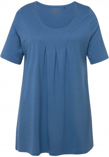 Ulla Popken Essential Front Pleat Tee Denim Blue - T-särgid - 