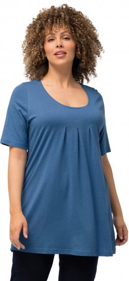 Ulla Popken Essential Front Pleat Tee Denim Blue - T-särgid - 