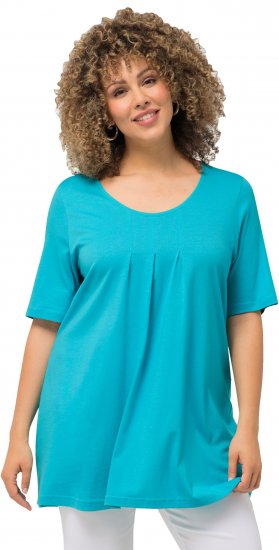 Ulla Popken Essential Front Pleat Tee Deep Aqua - T-särgid - 