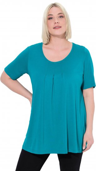 Ulla Popken Essential Front Pleat Tee Teal - T-särgid - 