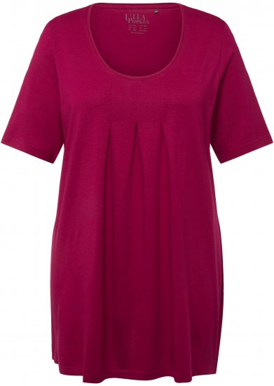 Ulla Popken Essential Front Pleat Tee Magnolia Red - T-särgid - 