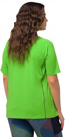 Ulla Popken Piping Accent Functional UVP 50+ Stretch Knit Top Light Green - T-särgid - 