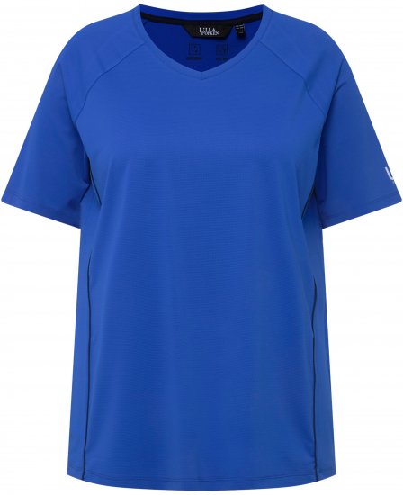 Ulla Popken Piping Accent Functional UVP 50+ Stretch Knit Top Royal Blue - T-särgid - 