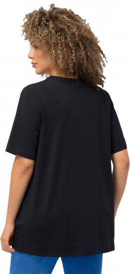 Ulla Popken Essential Notch Neck Stretch Tee Navy Blue - T-särgid - 