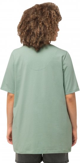 Ulla Popken Essential Notch Neck Stretch Tee Light Moss Green - T-särgid - 