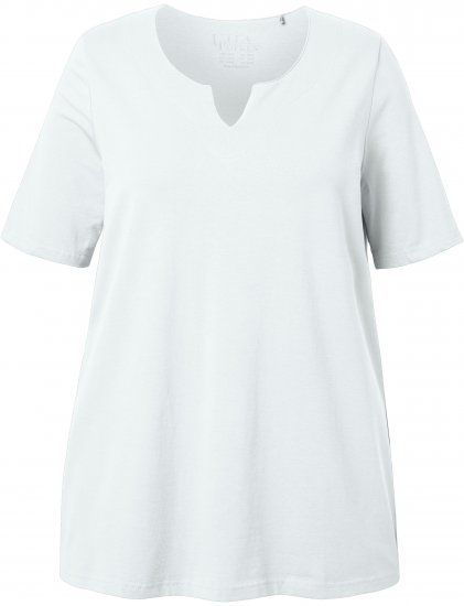 Ulla Popken Essential Notch Neck Stretch Tee Snow White - T-särgid - 