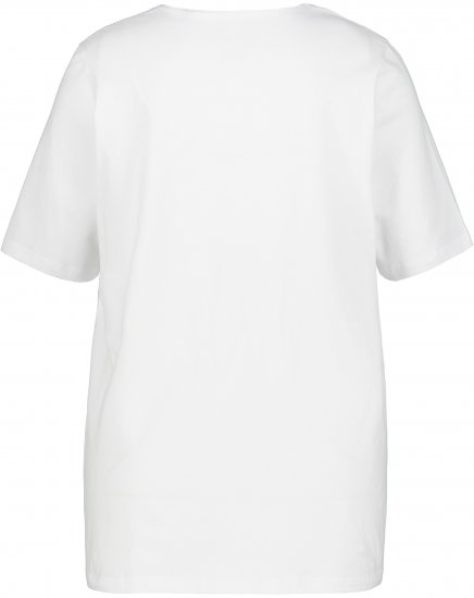 Ulla Popken Essential Notch Neck Stretch Tee Snow White - T-särgid - 