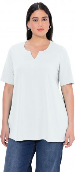 Ulla Popken Essential Notch Neck Stretch Tee Snow White - T-särgid - 