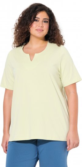 Ulla Popken Essential Notch Neck Stretch Tee Pistachio - T-särgid - 
