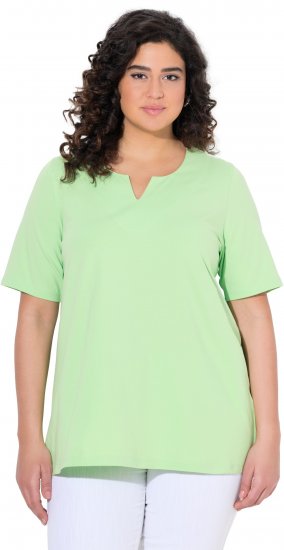Ulla Popken Essential Notch Neck Stretch Tee Light Green - T-särgid - 