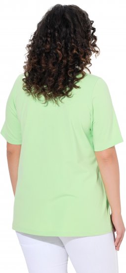 Ulla Popken Essential Notch Neck Stretch Tee Light Green - T-särgid - 