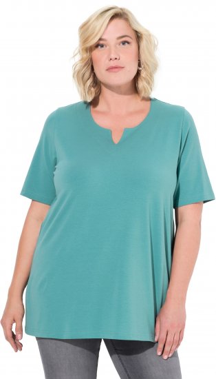 Ulla Popken Essential Notch Neck Stretch Tee Pale Green - T-särgid - 
