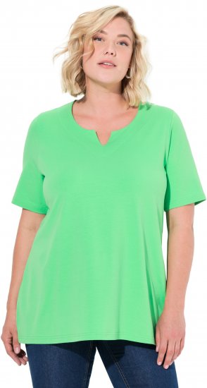 Ulla Popken Essential Notch Neck Stretch Tee Mint Green - T-särgid - 