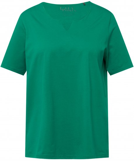 Ulla Popken Essential Notch Neck Stretch Tee Emerald Green - T-särgid - 