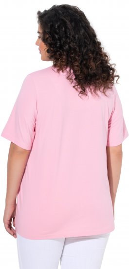 Ulla Popken Essential Notch Neck Stretch Tee Pink - T-särgid - 