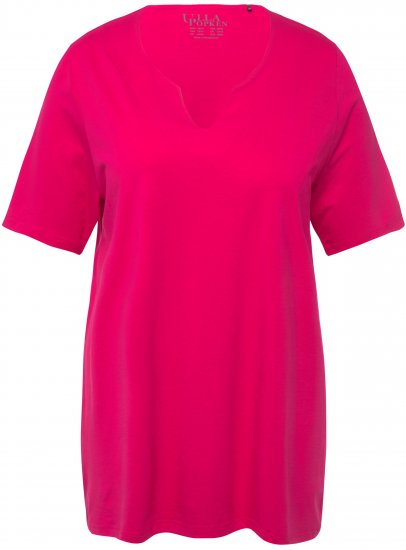 Ulla Popken Essential Notch Neck Stretch Tee Magenta Pink - T-särgid - 
