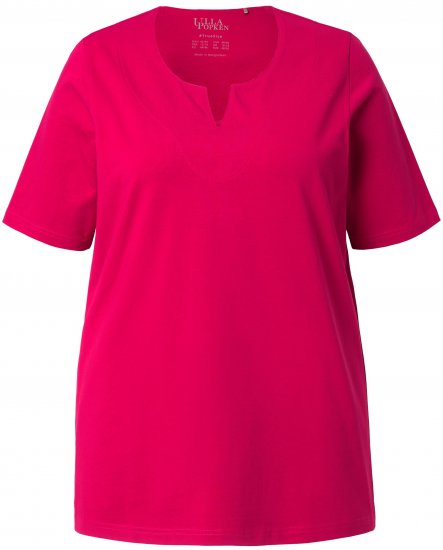 Ulla Popken Essential Notch Neck Stretch Tee Dark Raspberry - T-särgid - 
