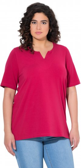 Ulla Popken Essential Notch Neck Stretch Tee Dark Raspberry - T-särgid - 