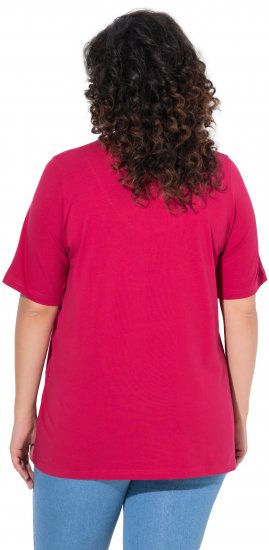 Ulla Popken Essential Notch Neck Stretch Tee Dark Raspberry - T-särgid - 