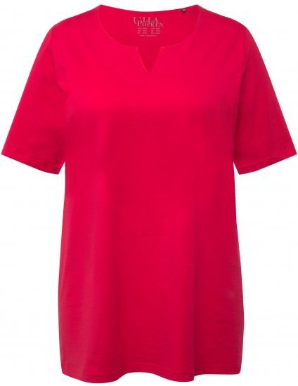 Ulla Popken Essential Notch Neck Stretch Tee Red - T-särgid - 
