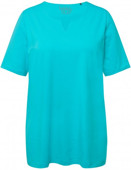 Ulla Popken Essential Notch Neck Stretch Tee Deep Aqua - T-särgid - 