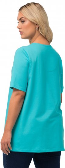 Ulla Popken Essential Notch Neck Stretch Tee Deep Aqua - T-särgid - 