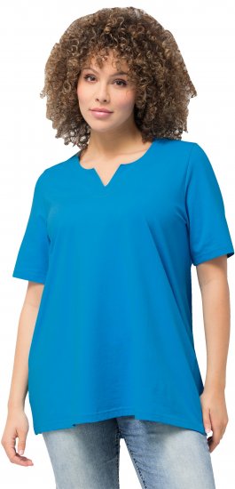 Ulla Popken Essential Notch Neck Stretch Tee Sapphire Blue - T-särgid - 