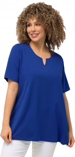 Ulla Popken Essential Notch Neck Stretch Tee Cobalt Blue - T-särgid - 