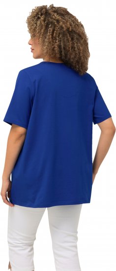 Ulla Popken Essential Notch Neck Stretch Tee Cobalt Blue - T-särgid - 