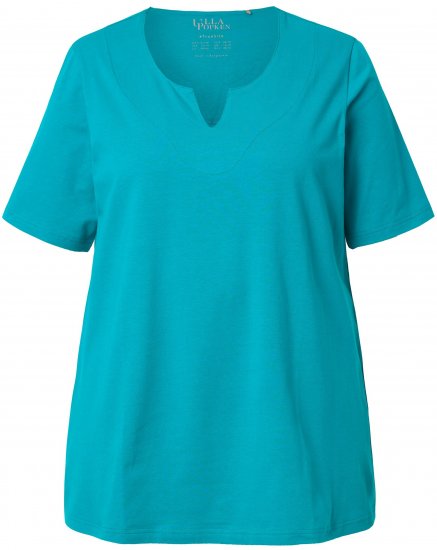 Ulla Popken Essential Notch Neck Stretch Tee Teal - T-särgid - 