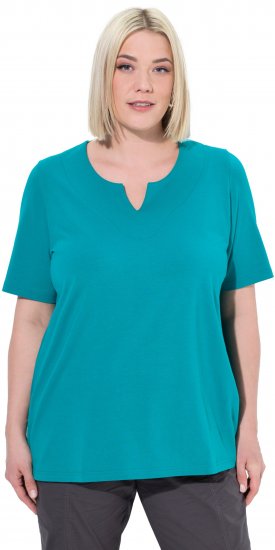 Ulla Popken Essential Notch Neck Stretch Tee Teal - T-särgid - 
