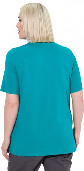 Ulla Popken Essential Notch Neck Stretch Tee Teal - T-särgid - 