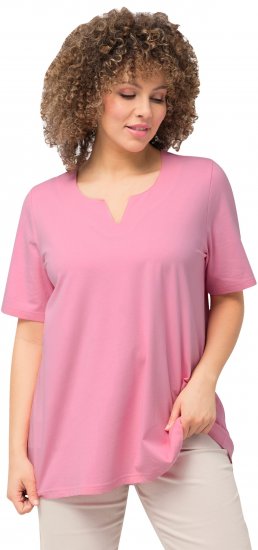 Ulla Popken Essential Notch Neck Stretch Tee Light Pink - T-särgid - 