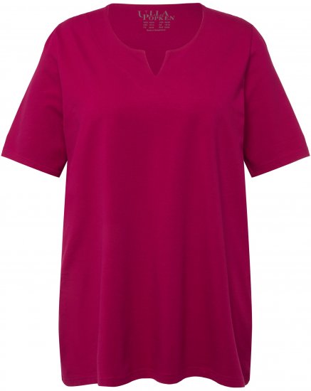 Ulla Popken Essential Notch Neck Stretch Tee Magnolia Red - T-särgid - 