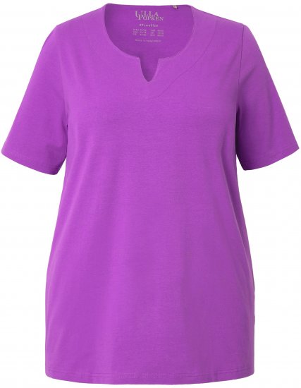 Ulla Popken Essential Notch Neck Stretch Tee Purple - T-särgid - 