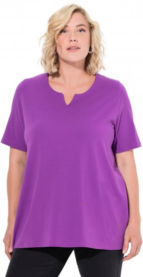 Ulla Popken Essential Notch Neck Stretch Tee Purple - T-särgid - 
