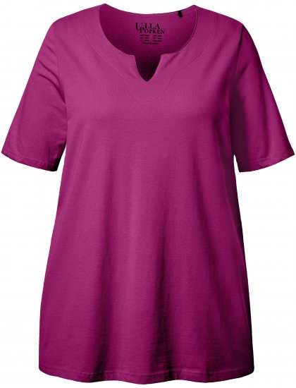 Ulla Popken Essential Notch Neck Stretch Tee Berry - T-särgid - 
