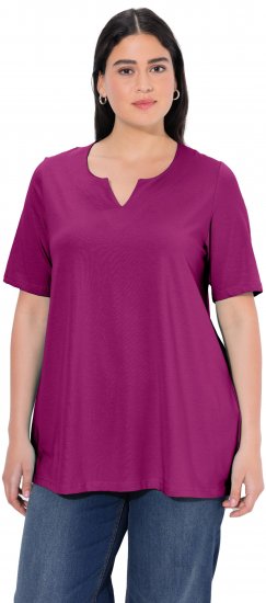 Ulla Popken Essential Notch Neck Stretch Tee Berry - T-särgid - 